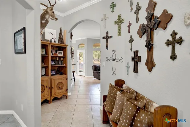 a living room with furniture