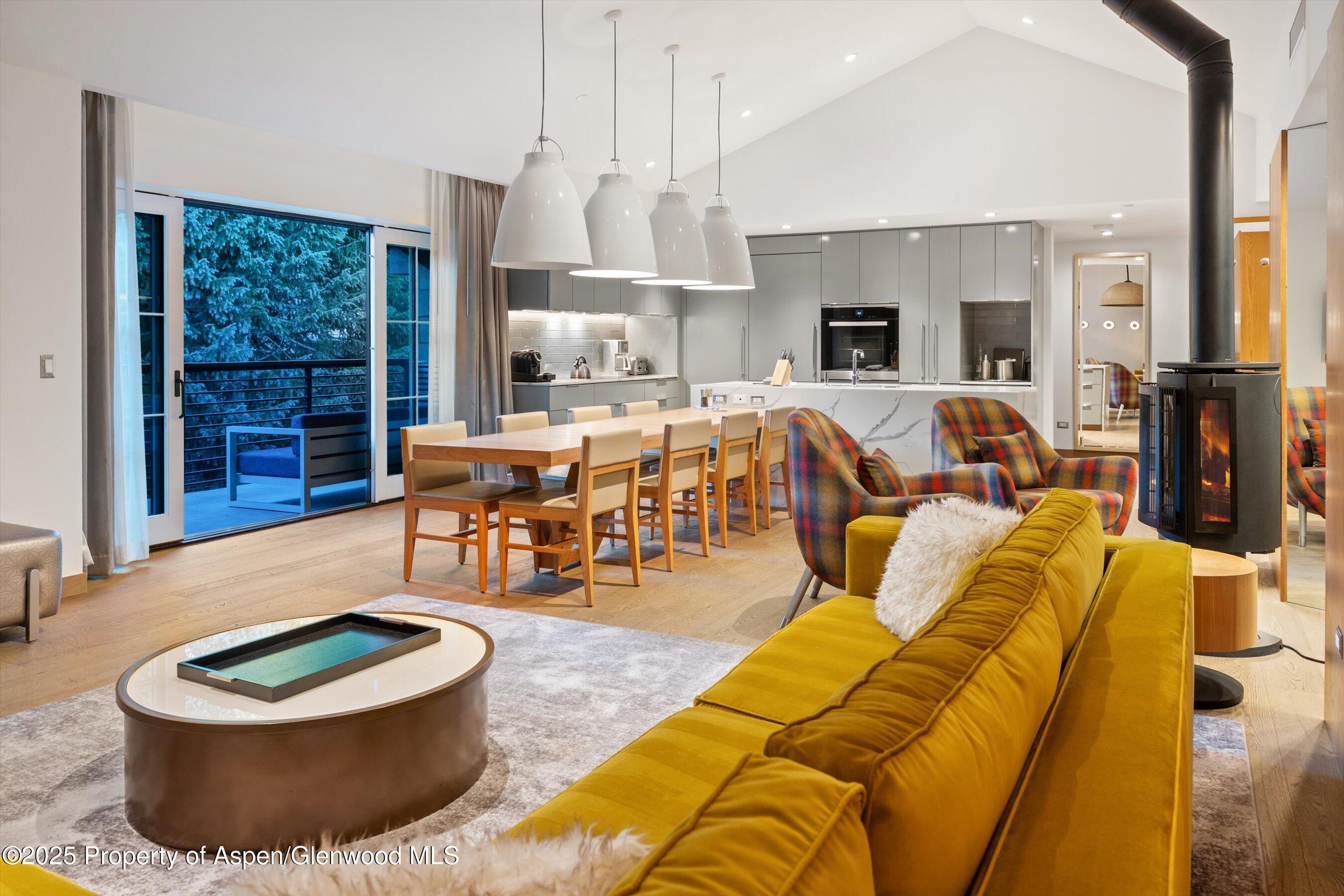 550 South Spring Street, Unit F10 110 Aspen, CO 81611 - Photo 3 of 58 a living room with furniture and a large window