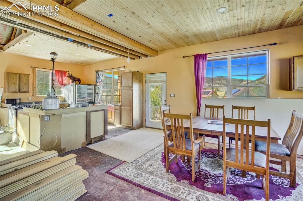 1440 Range Road Guffey, CO 80820 - Photo 14 of 50 a dining room with furniture and a floor to ceiling window