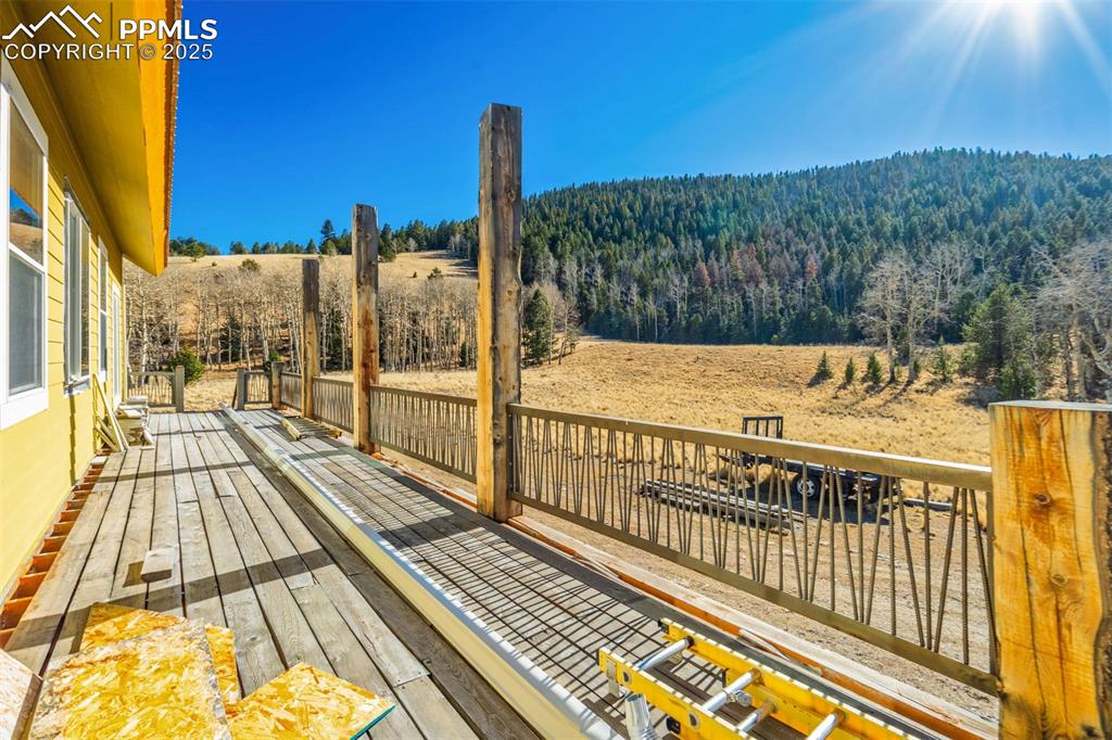 1440 Range Road Guffey, CO 80820 - Photo 10 of 50 a view of a balcony with wooden floor and fence