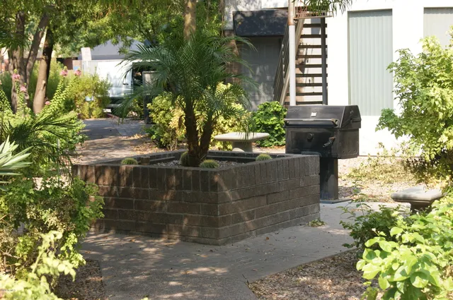 a view of a potted plants in front of door