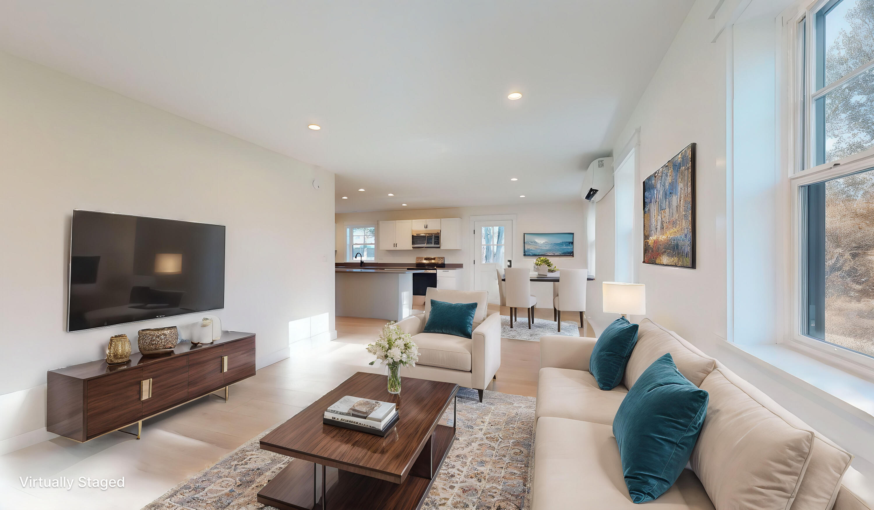36 Colonial Road Westbrook, ME 04092 - Photo 12 of 37 Living and Dining, Virtual Staging AI