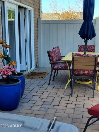 a outdoor space with a barbeque
