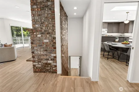 a view of kitchen and living room
