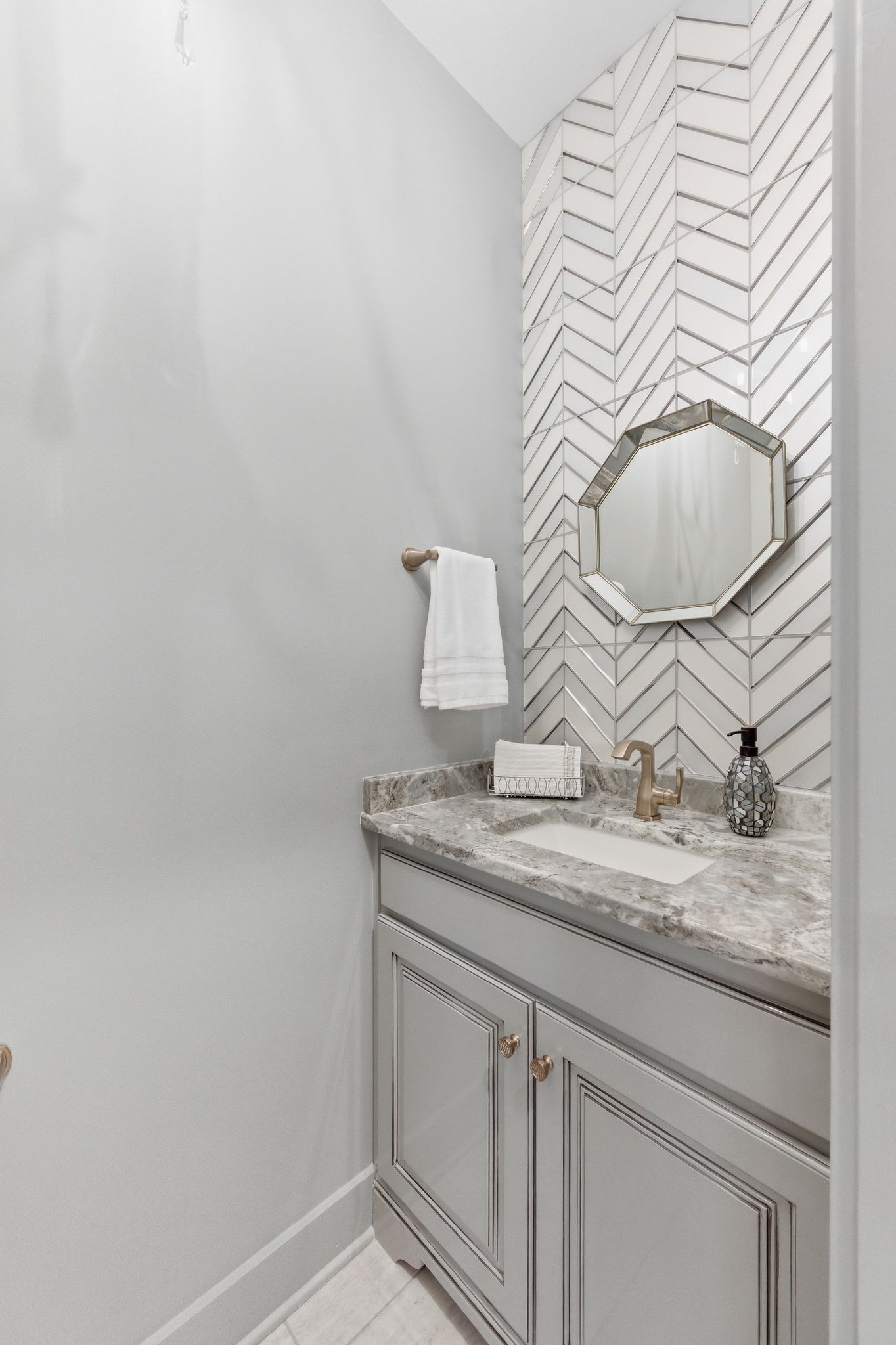 577 Box House Road Belvidere, TN 37306 - Photo 47 of 77 a bathroom with a granite countertop sink and a mirror