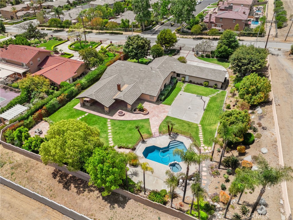 5297 Amethyst Street Rancho Cucamonga, CA 91737 - Photo 7 of 64 an aerial view of house with yard swimming pool and outdoor seating