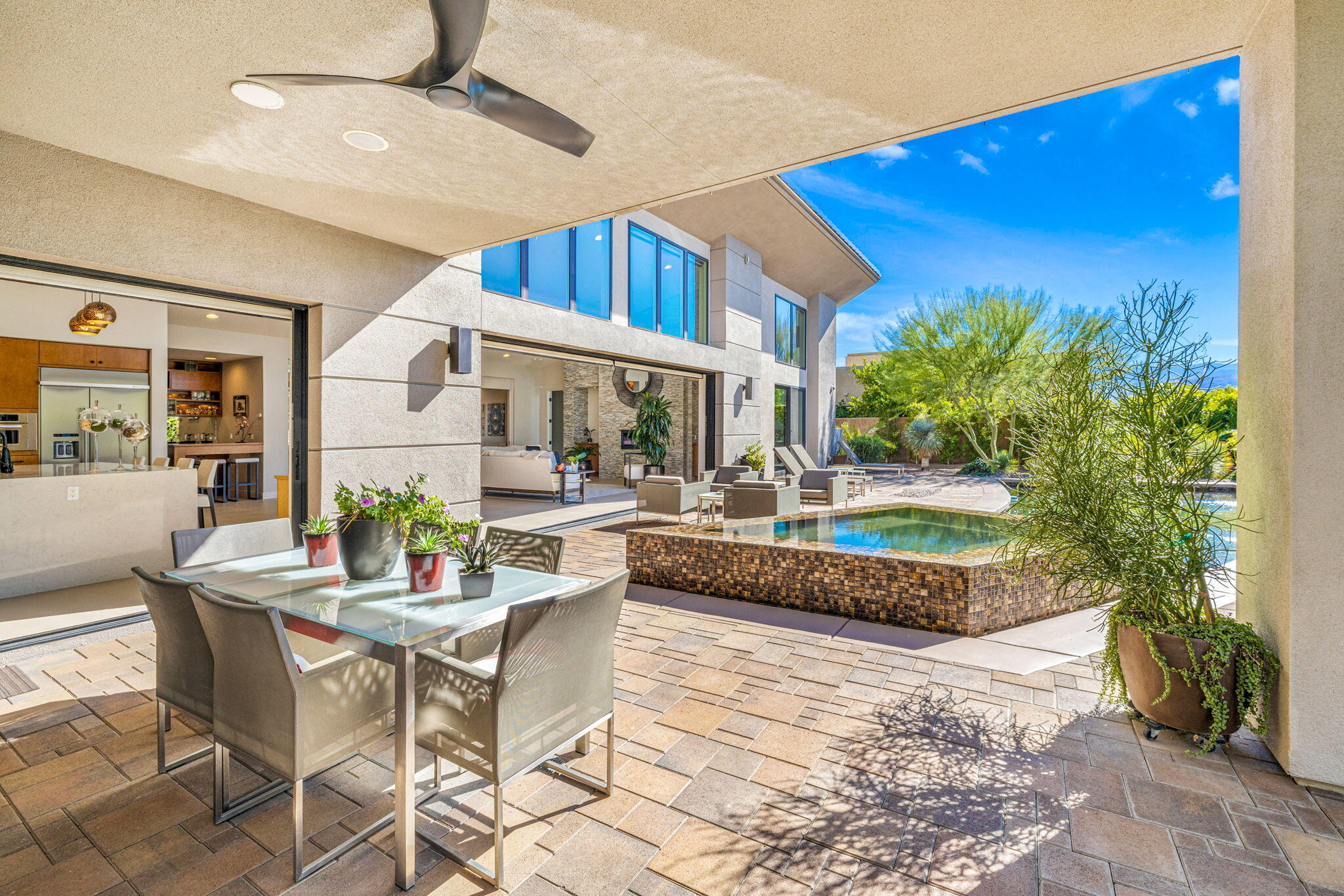 5 Via Merenda Rancho Mirage, CA 92270 - Photo 83 of 84 a view of a dining room with furniture window and wooden floor