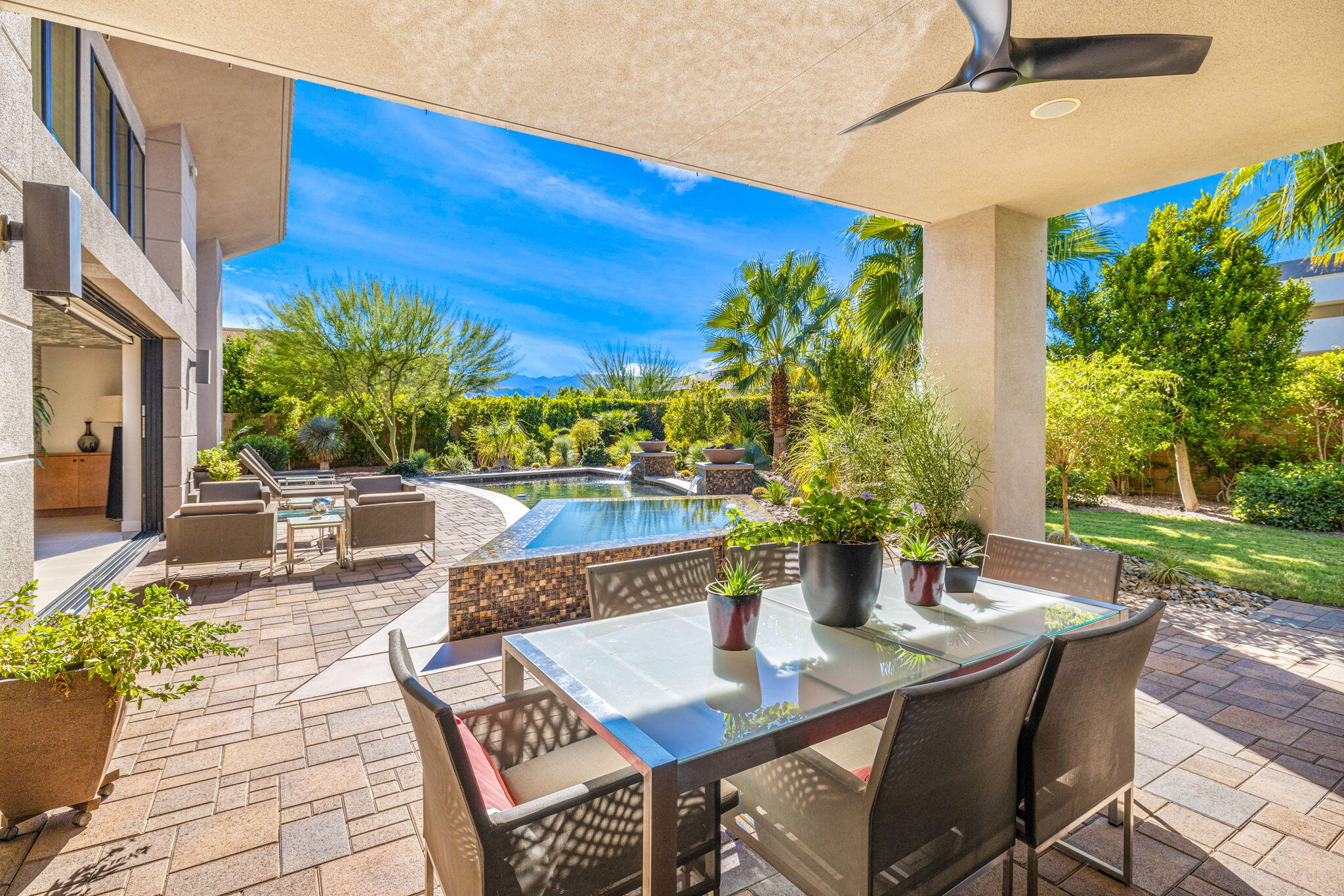 5 Via Merenda Rancho Mirage, CA 92270 - Photo 84 of 84 a view of an outdoor dining space with a table and chairs
