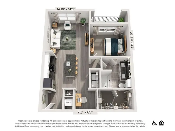 $1,647 | 3890 Floyd Road Southwest, Unit A1, Austell, GA 30106
