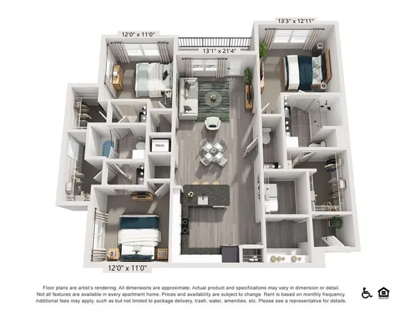 $1,647 | 3890 Floyd Road Southwest, Unit A1, Austell, GA 30106