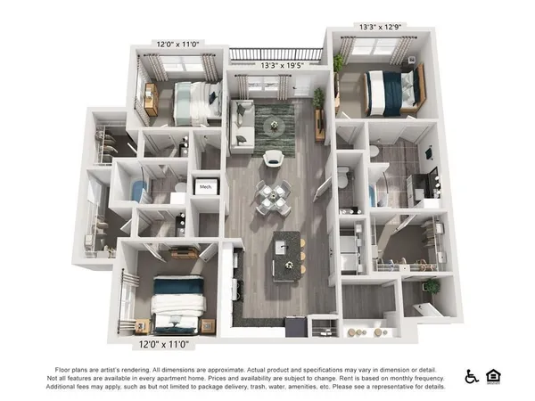 $1,647 | 3890 Floyd Road Southwest, Unit A1, Austell, GA 30106