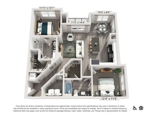$1,647 | 3890 Floyd Road Southwest, Unit A1, Austell, GA 30106