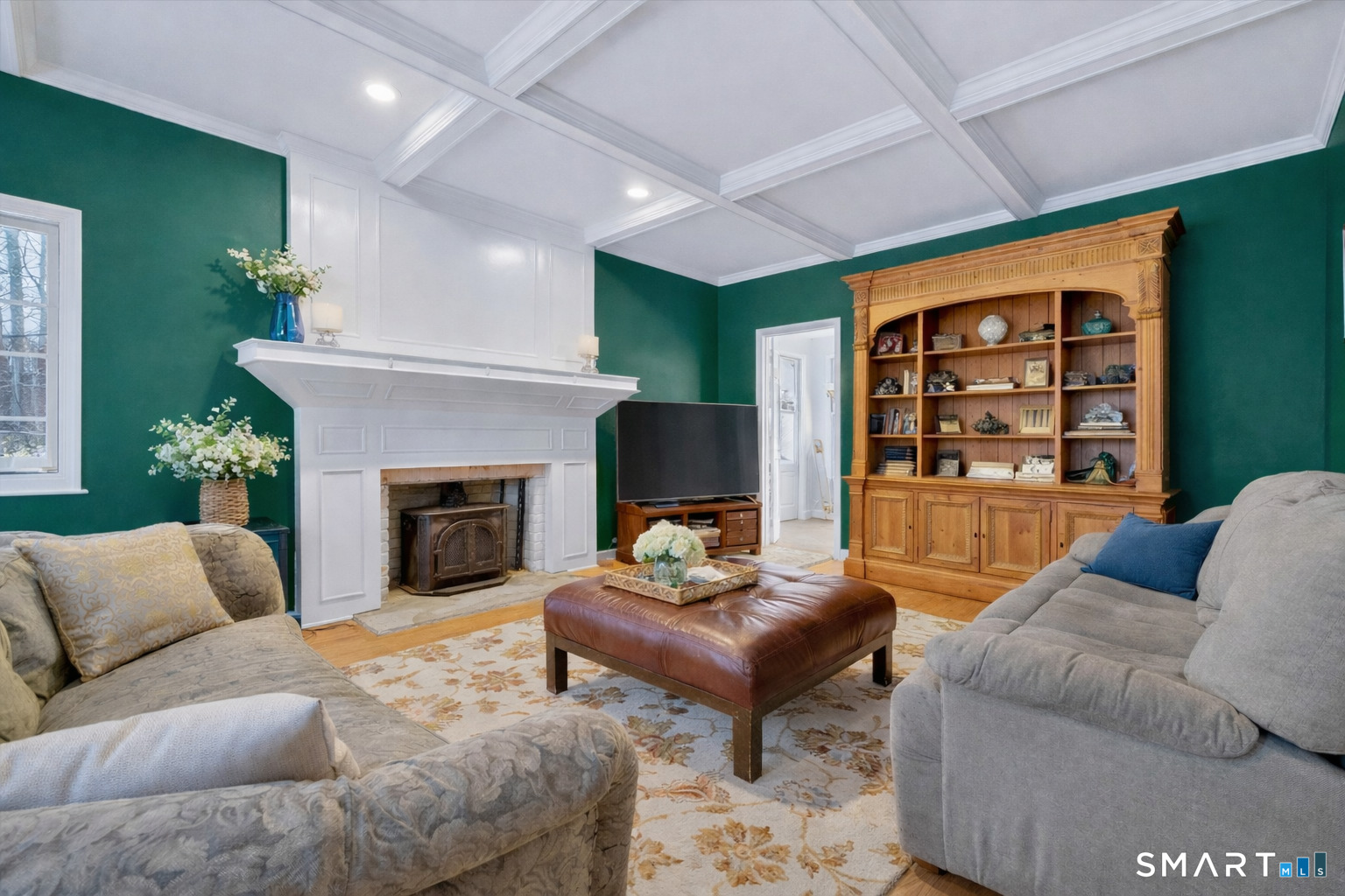 123 A Peaceable Street Redding, CT 06896 - Photo 19 of 44 a living room with furniture and a fireplace