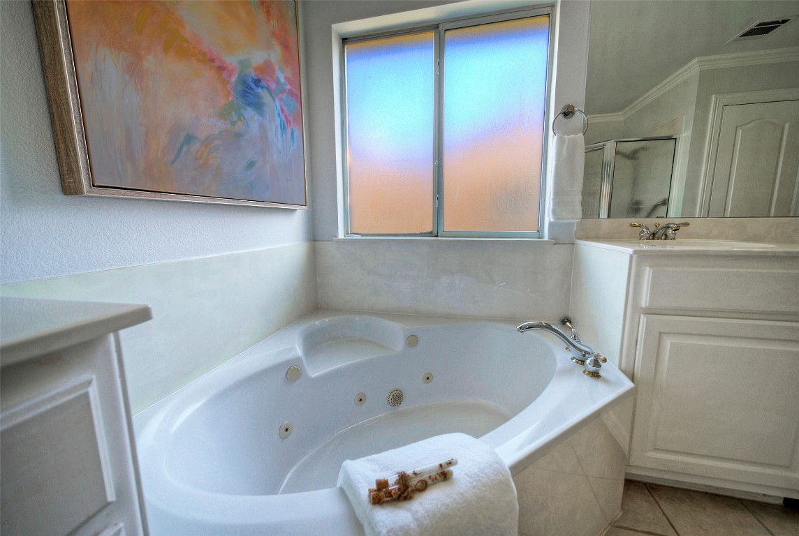 10833 Olympia Fields Loop Austin, TX 78747 - Photo 22 of 38 a bathroom with a tub and sink