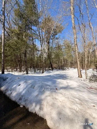 a view of road covered with snow