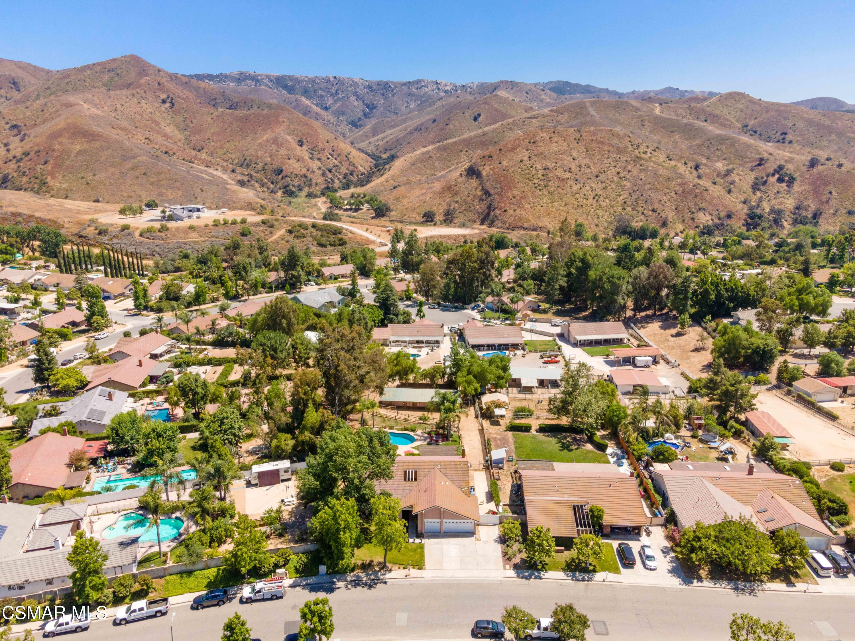 1704 Rambling Road Simi Valley, CA 93065 - Photo 34 of 40 an aerial view of residential houses with outdoor space