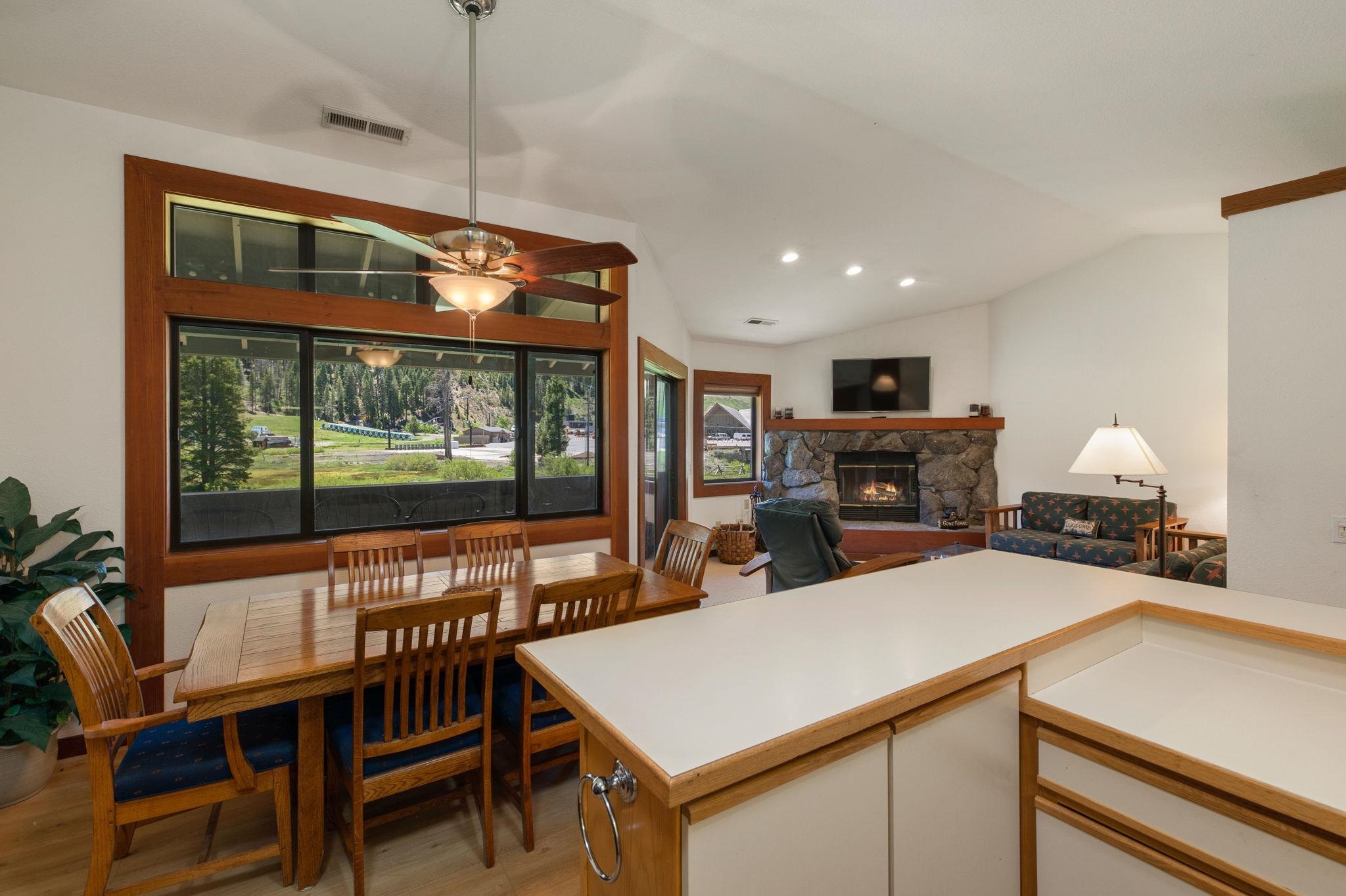 1591 Olympic Vly Road, Unit 29 Olympic Valley, CA 96146 - Photo 13 of 28 a view of a dining room with furniture window and outside view