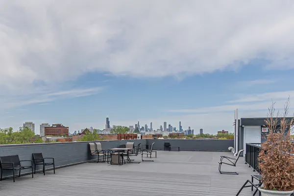 a view of terrace with city view