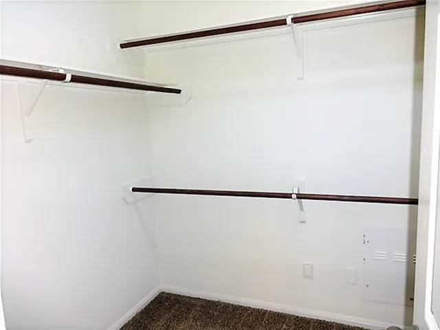 a view of small space with racks on the wall