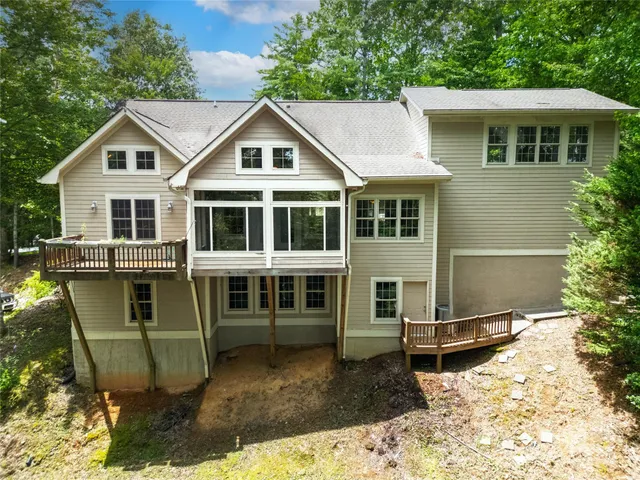 a view of mountain with sunset