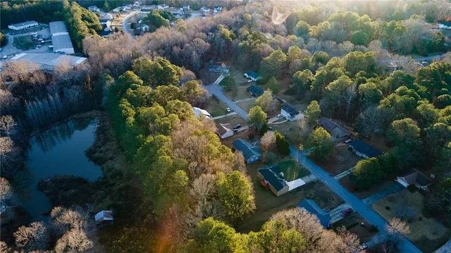 an aerial view of multiple house