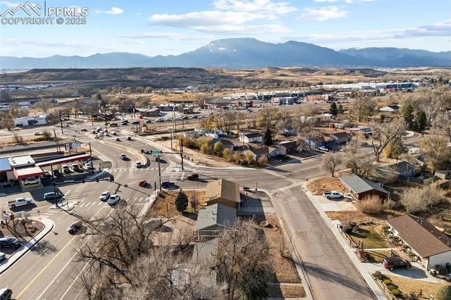 an aerial view of multiple house