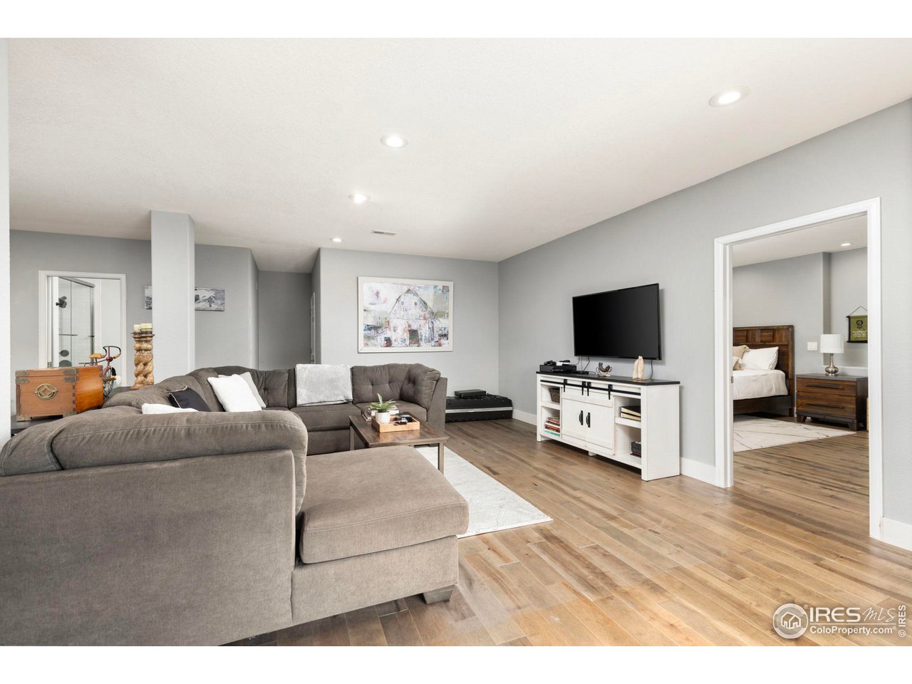 6586 Abaco Lane Berthoud, CO 80513 - Photo 16 of 40 a living room with furniture and a flat screen tv