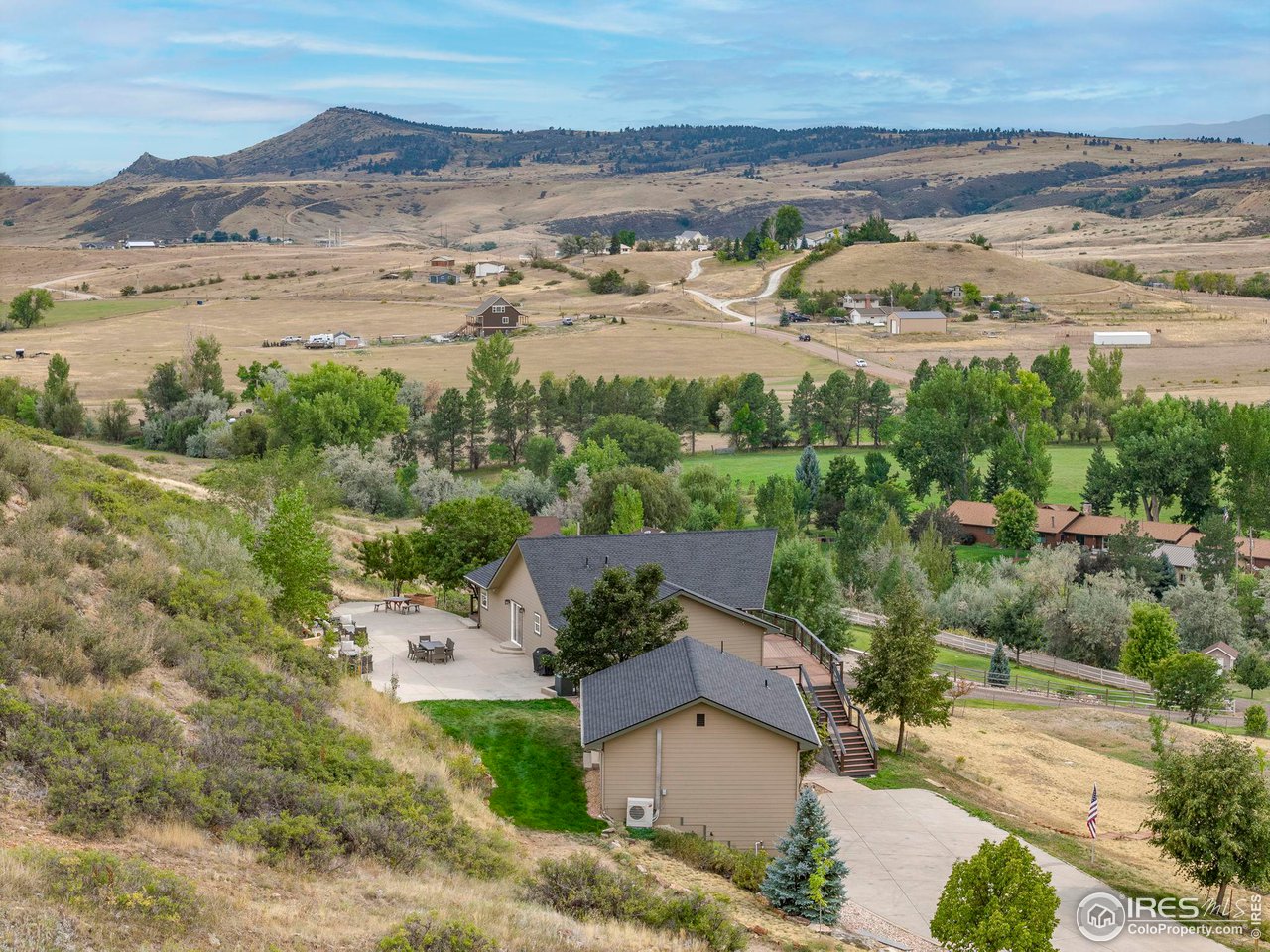 6586 Abaco Lane Berthoud, CO 80513 - Photo 40 of 40 an aerial view of residential houses with outdoor space