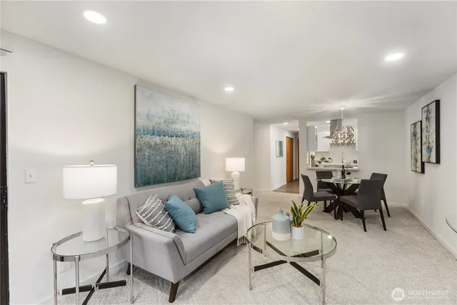 a living room with furniture