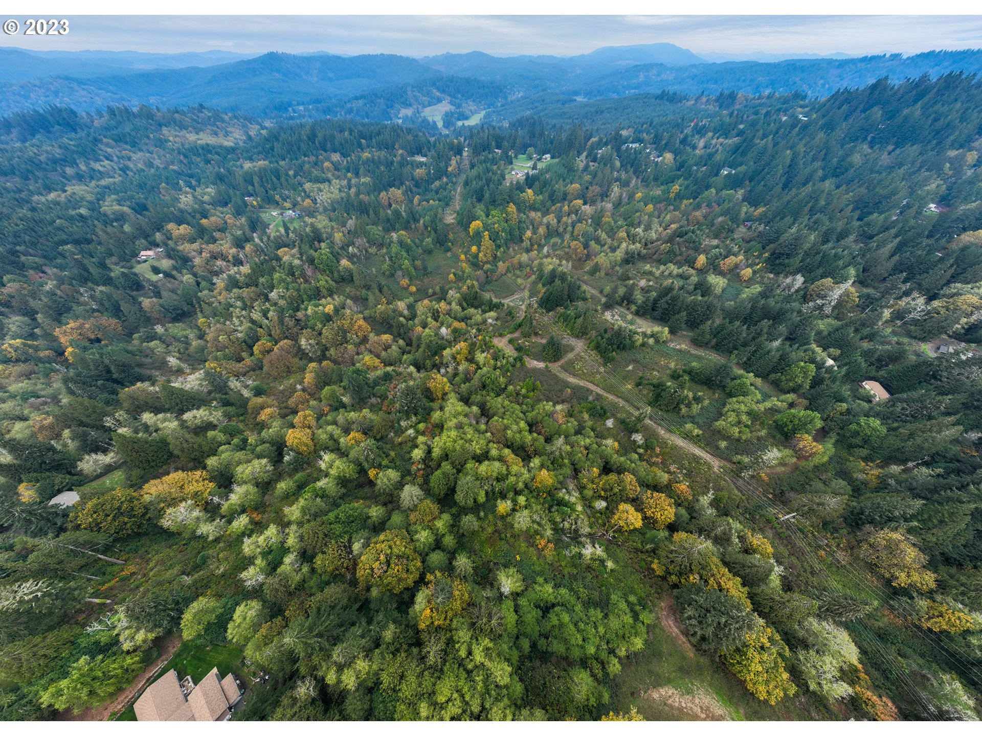 Gary Sipe Road Coquille, OR 97423 - Photo 18 of 19 a view of a lush green forest with trees and some houses