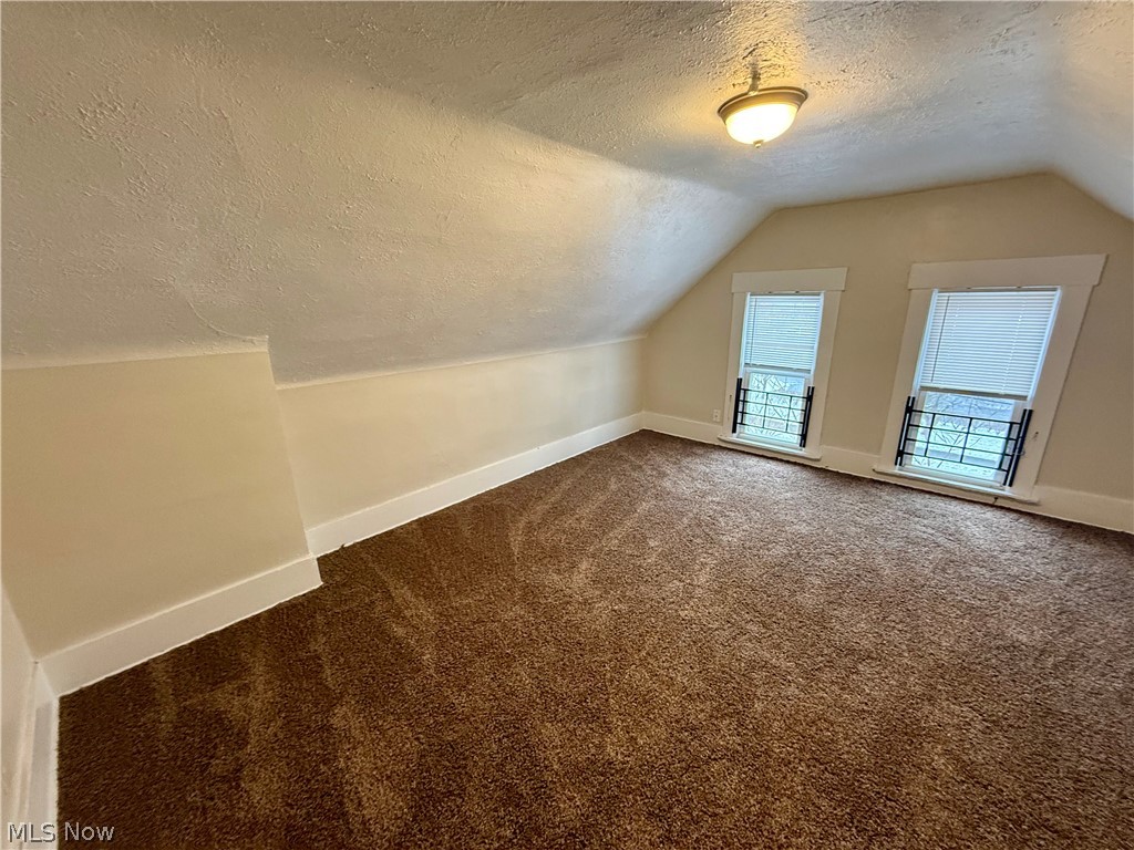 39 North Balch Street Akron, OH 44303 - Photo 4 of 19 Bonus room featuring a textured ceiling and carpet