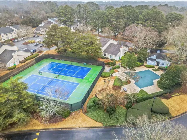 an aerial view of a house