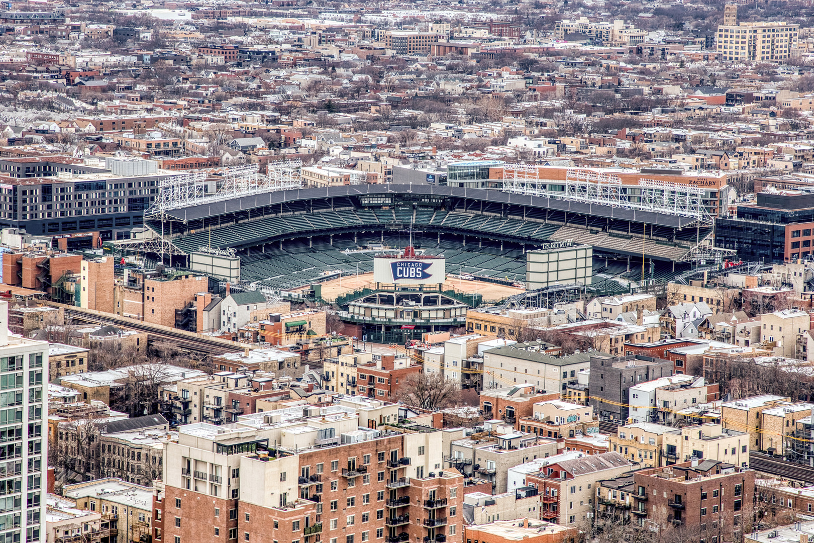 655 West Irving Park Road, Unit 5315 Chicago, IL 60613 - Photo 14 of 29 an aerial view of residential houses with yard