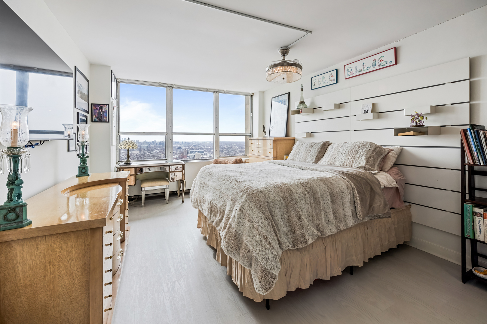 655 West Irving Park Road, Unit 5315 Chicago, IL 60613 - Photo 16 of 29 a bed room with a bed and a chair