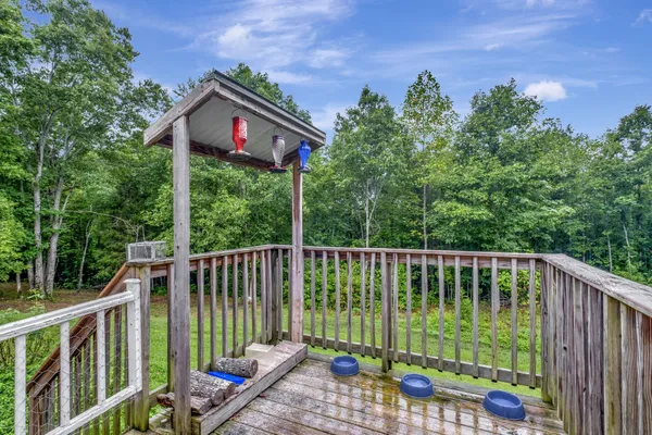a view of a backyard with a garden