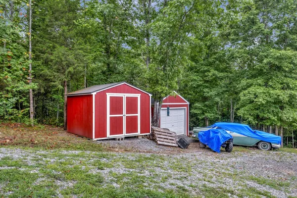 a view of backyard of house