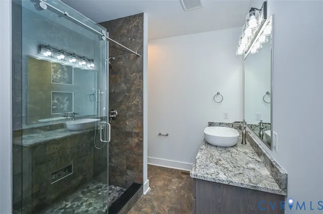 a bathroom with a shower