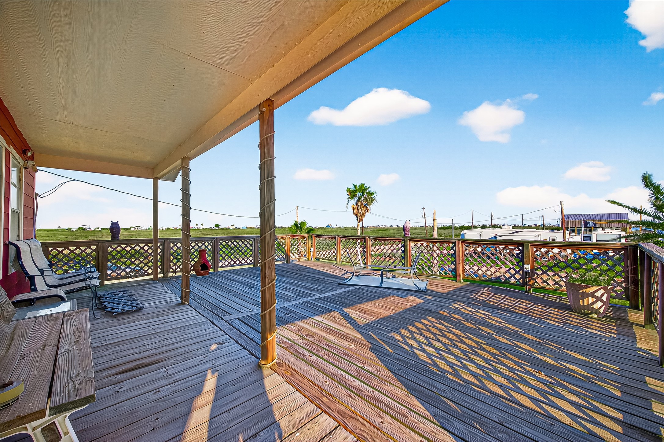 1870 Hall Road Sargent, TX 77414 - Photo 12 of 50 a view of a balcony with wooden floor
