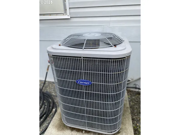 a view of a couch in front of a building