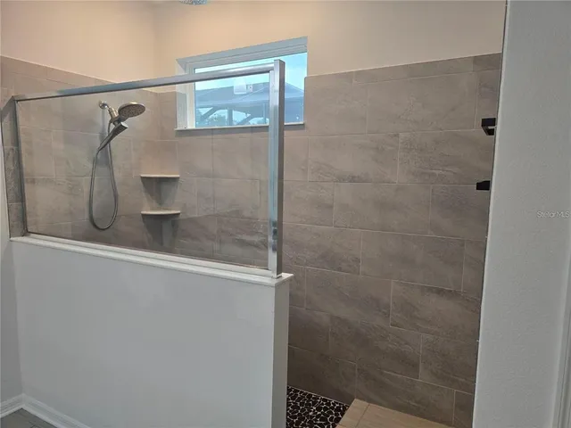a bathroom with a shower