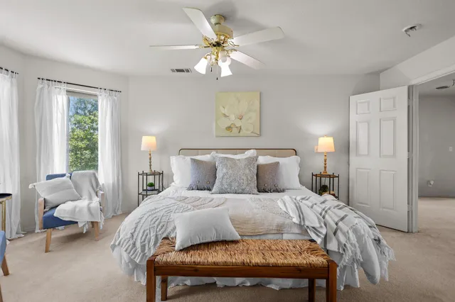 a view of backyard with green space