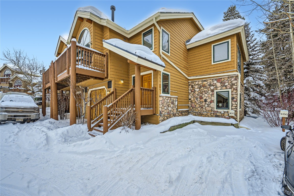 400 Kings Crown Road, Unit 400 Breckenridge, CO 80424 - Photo 27 of 40 front view of a house with a street