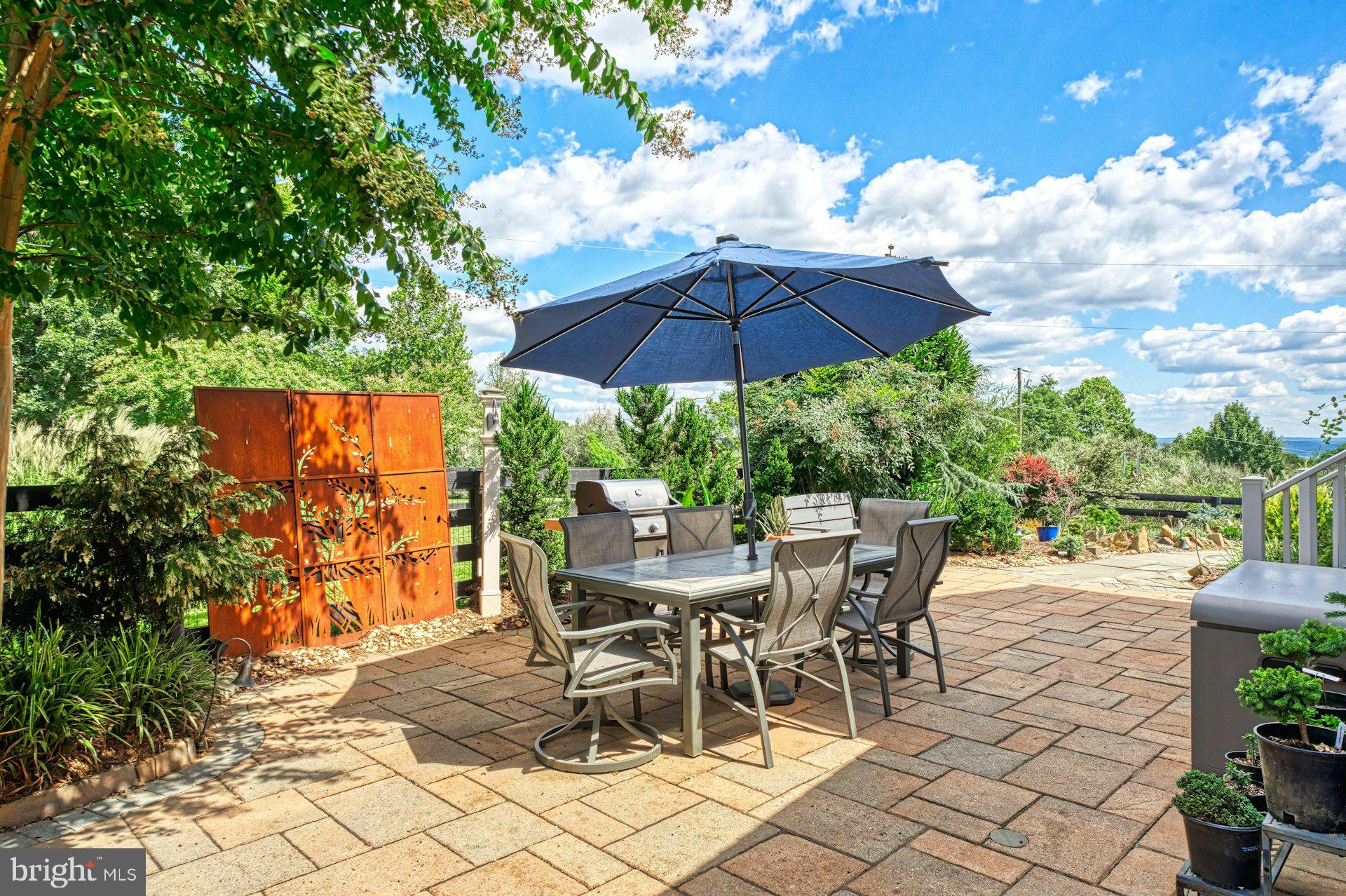 16555 Old Waterford Road Paeonian Springs, VA 20129 - Photo 58 of 92 a view of a patio with a table and chairs under an umbrella