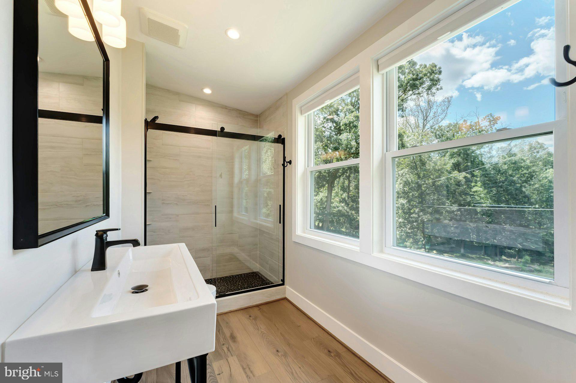 16555 Old Waterford Road Paeonian Springs, VA 20129 - Photo 73 of 92 a bathroom with a sink mirror and a shower