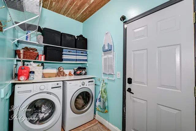 a view of a porch with a yard