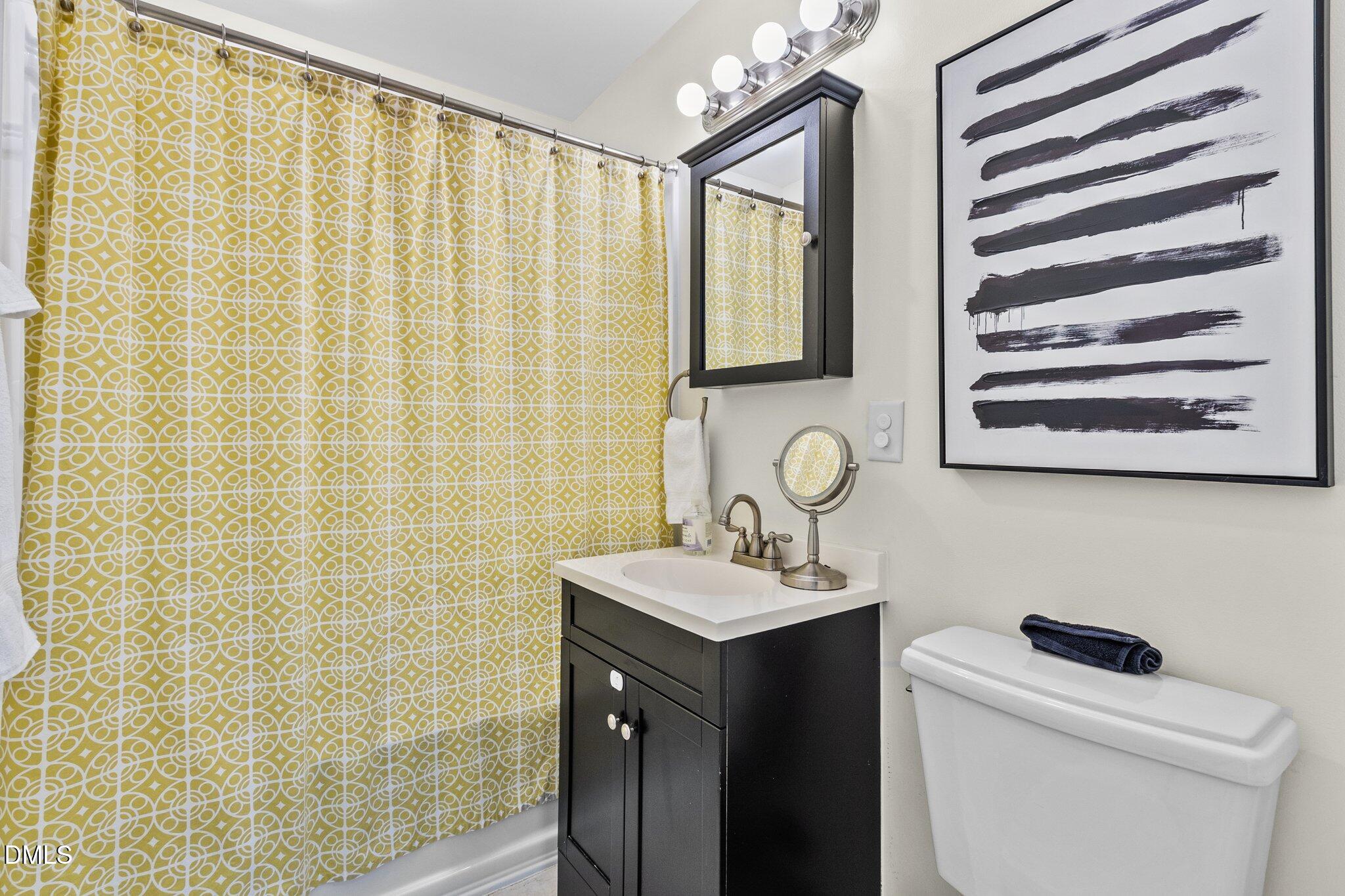 1023 Holmes Street Raleigh, NC 27601 - Photo 31 of 41 a bathroom with a sink a toilet and a mirror
