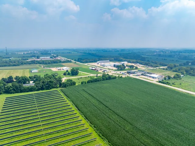 a view of a city and ocean view