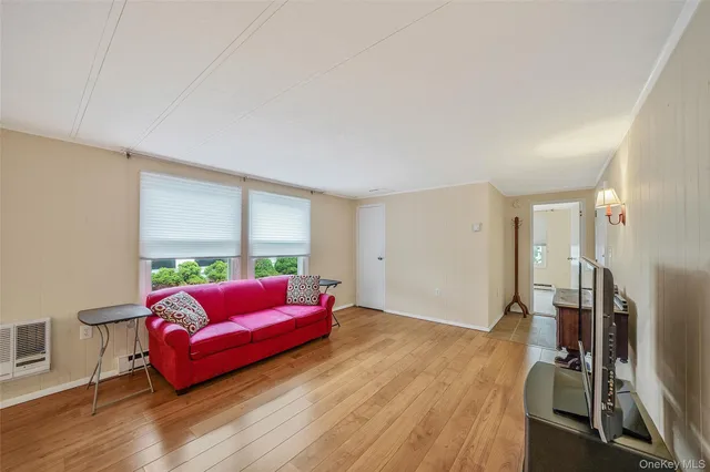 a living room with furniture window and a wooden floor