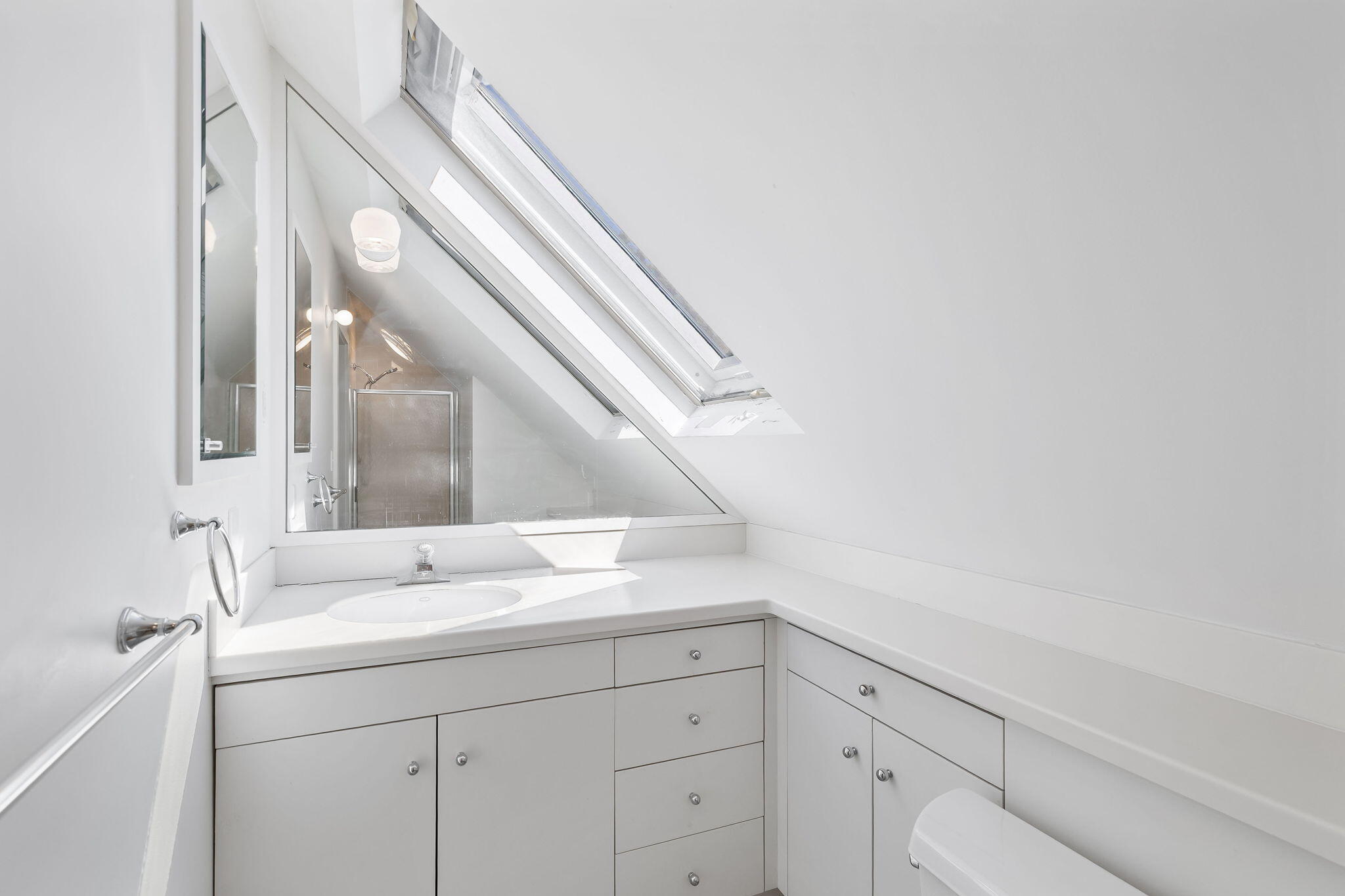 169 Penzance Road Woods Hole, MA 02543 - Photo 36 of 41 a bathroom with a sink and a mirror