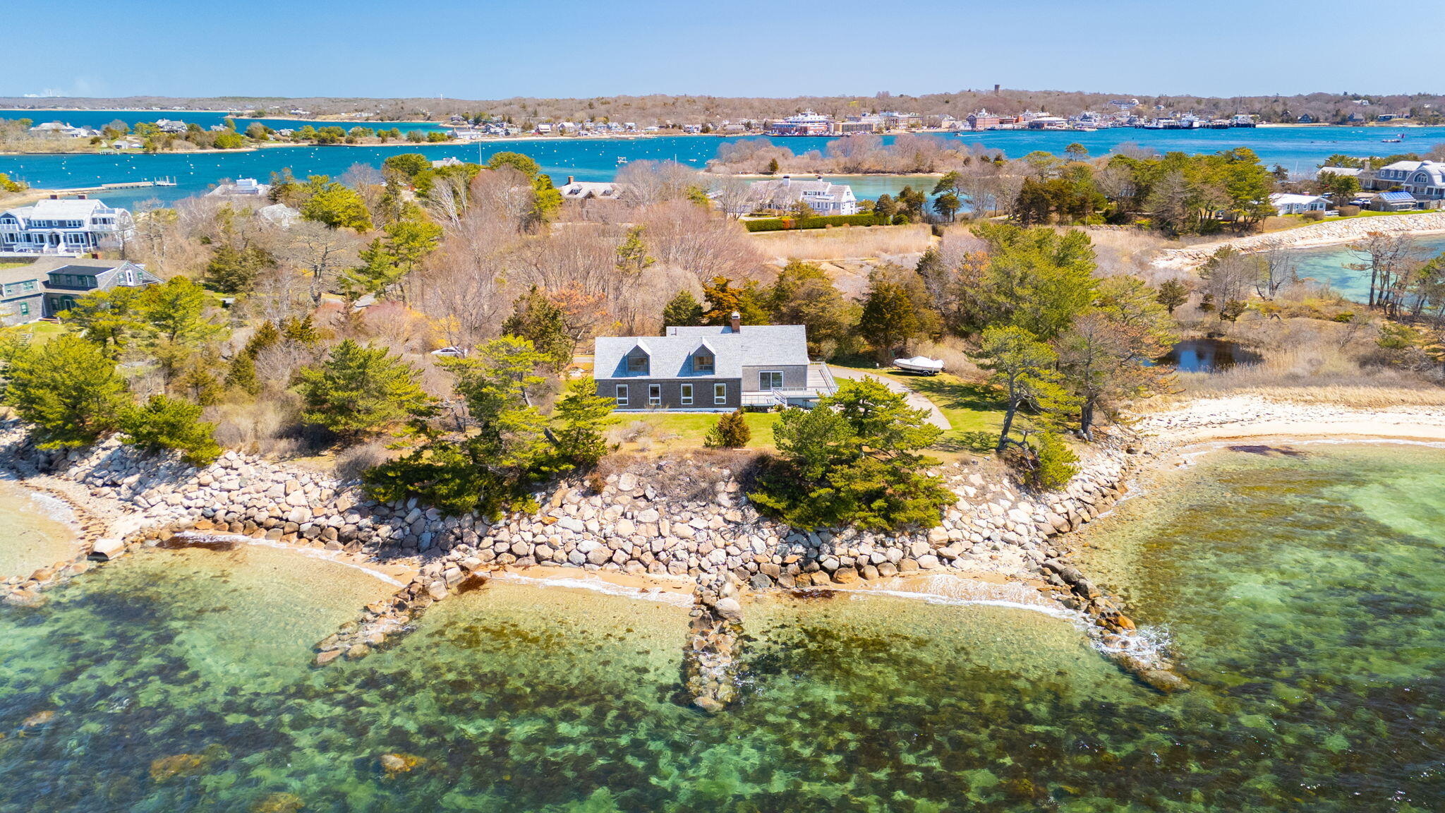 169 Penzance Road Woods Hole, MA 02543 - Photo 4 of 41 view of a lake with houses